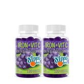 Iron + Vitamin C Gummies - Grape Dippin' Dots - Twin Pack (60 Servings Each)